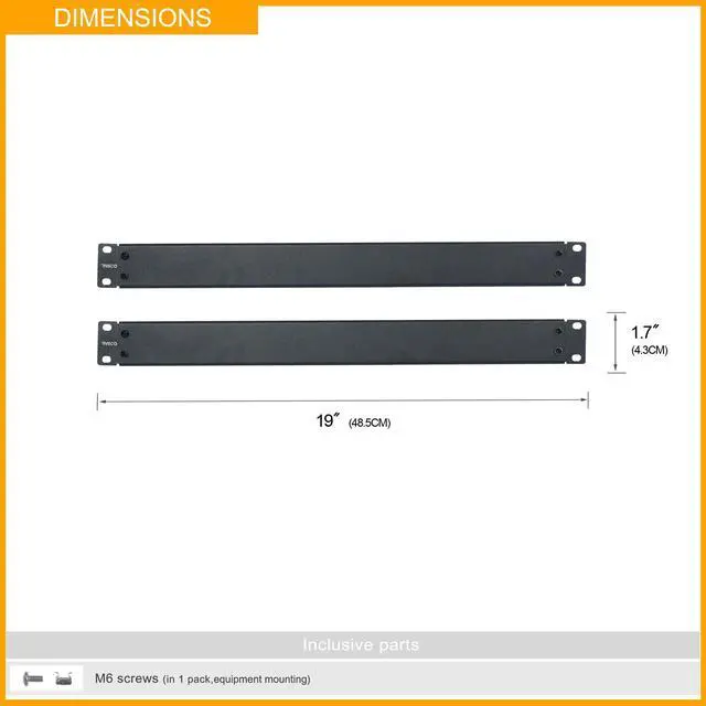 Alt view image 3 of 5 - 2PCS 1U Blank Panel for Server Racks & Network Cabinets 19" Blind Plate Black