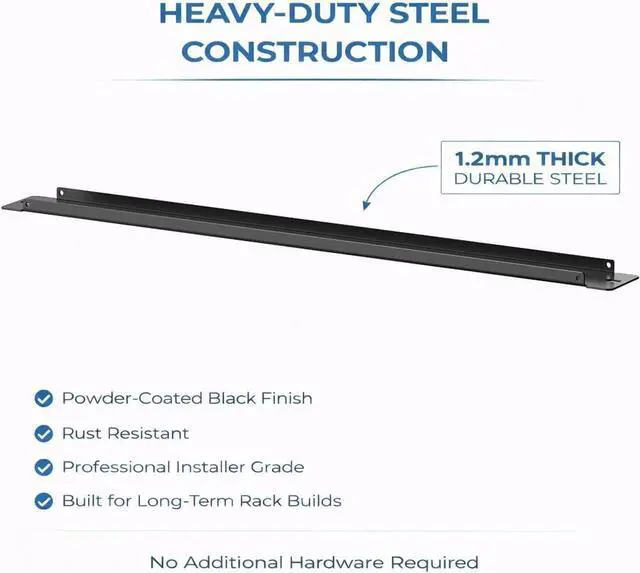 Alt view image 5 of 6 - Rack Blank Panels for 19 Server, Network & AV Racks | Steel Filler Plate | 10 Sets of Cage Nuts, Screws, and Washers Included | Universal Rack Accessory (5, 1U)