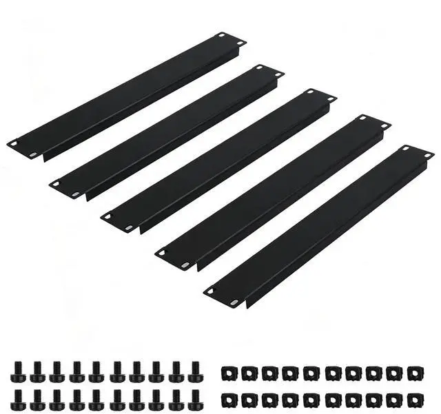 Main image of 5 Pack of 1U Blank Panel - Metal Rack Mount Filler Panel for 19in Server Rack Cabinet or Enclosure (1U Blank Panel)