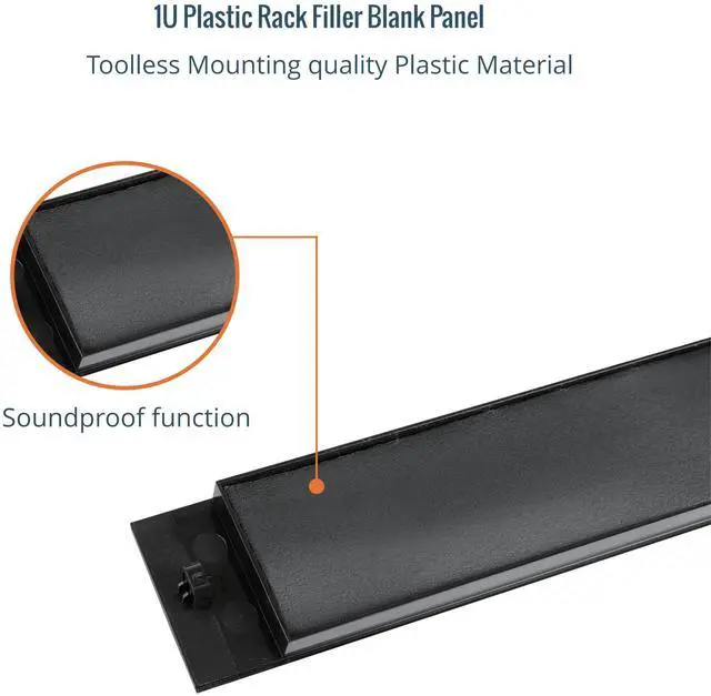 Alt view image 6 of 6 - 1U Blank Panel, Plastic Rack Blank Panel, Rack Mount Plate for 19 in Server Rack Enclosure or Network Cabinet, Toolless Mounting, Black(10 Pack)