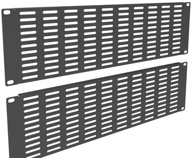 Main image of 2 Pack of 3U Vented Blank Panel - Metal Rack Mount Filler Panel for 19in Server Rack Cabinet or Enclosure, Black (3U)