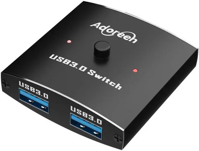 Main image of USB 3.0 Switch Y Splitter, 2 in 1 / 1 in 2 Out Switch Selector, Bi-Directional 2 Computers Share 1 USB A Devices for Printer Cable, Keyboard, Scanner, Mouse
