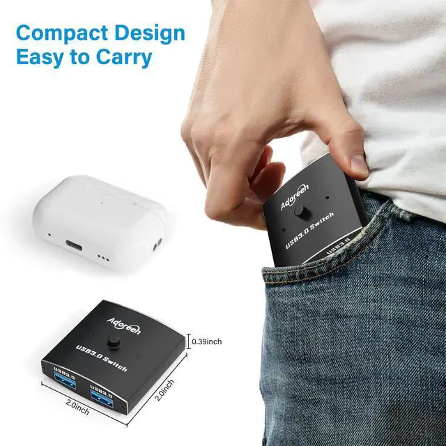 Alt view image 6 of 6 - USB 3.0 Switch Y Splitter, 2 in 1 / 1 in 2 Out Switch Selector, Bi-Directional 2 Computers Share 1 USB A Devices for Printer Cable, Keyboard, Scanner, Mouse