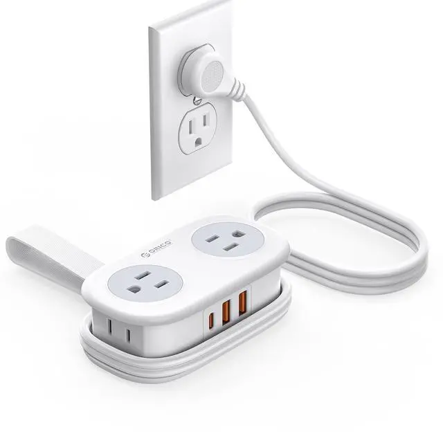Main image of 20W USB-C PD Travel Power Strip, 4 AC Outlets 3 USB Ports (Fast Charging), 4FT Flat Plug Extension Cord, Cruise Approved, Compact for Business Travel/Dorm -AP3