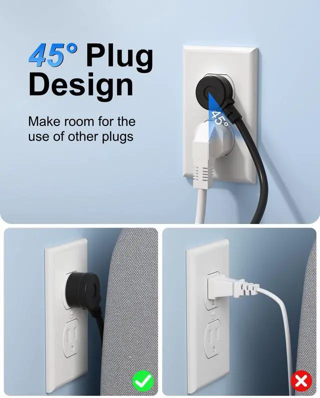 Alt view image 4 of 7 - Power Strip with USB C - 40W Charging Station with 2 Outlets 3 USB C & 2 USB A - Charger for Multiple Devices, 5Ft Flat Plug Extension Cord for Travel Cruise Ship Office Dorm (Black)