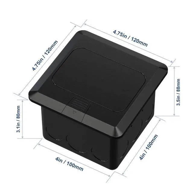 Alt view image 4 of 6 - 4.8A USB Chargers Pop Up Floor Waterproof Electrical Outlet Receptacle Stainless Steel Box,Black
