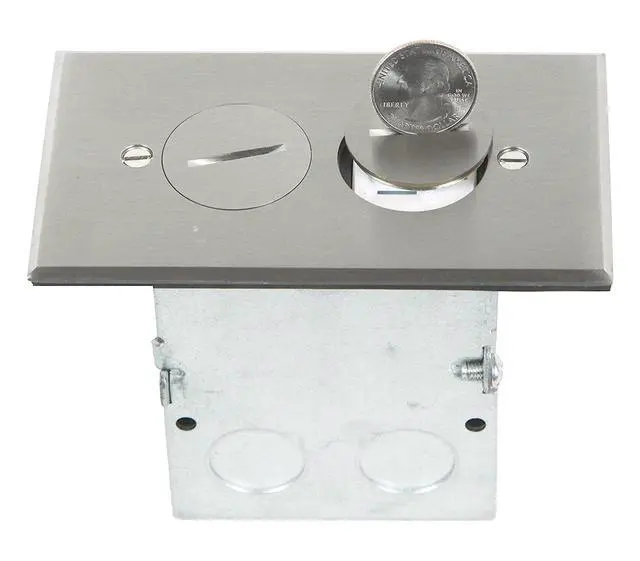 Alt view image 4 of 7 - Screw Cap Cover Floor Box kit, 5 x 2.8 1-Gang, 20A Tamper-Weather Resistant Duplex Receptacle Outlet, Watertight Gasket, Corrosive Resistant, UL Listed, 975506-SS, Stainless Steel