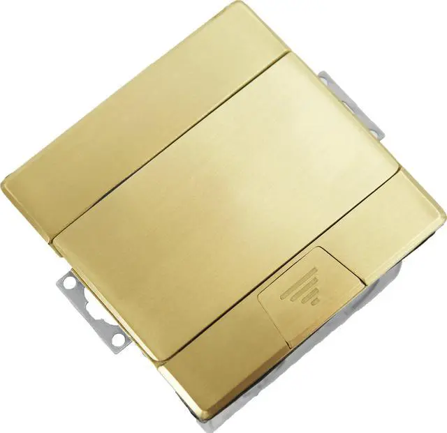 Alt view image 5 of 6 - Square Pop-Up Floor Box Kit, 4.75" x 4.75" Cover, 20A Tamper-Weather Resistant Receptacle Outlet, Watertight Gasket, Corrosive Resistant Hardware, 961241-C, Brass (661241-C)