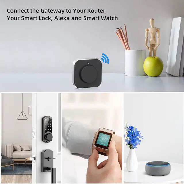 Alt view image 3 of 6 - Smart Door Lock WiFi Gateway, Bluetooth Keyless Entry Electronic Door Lock Wi-Fi Bridge, Nextlock Smart Deadbolt WiFi Hub Compatible with Alexa