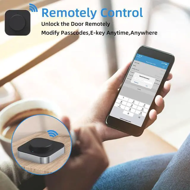 Alt view image 5 of 6 - Smart Door Lock WiFi Gateway, Bluetooth Keyless Entry Electronic Door Lock Wi-Fi Bridge, Nextlock Smart Deadbolt WiFi Hub Compatible with Alexa