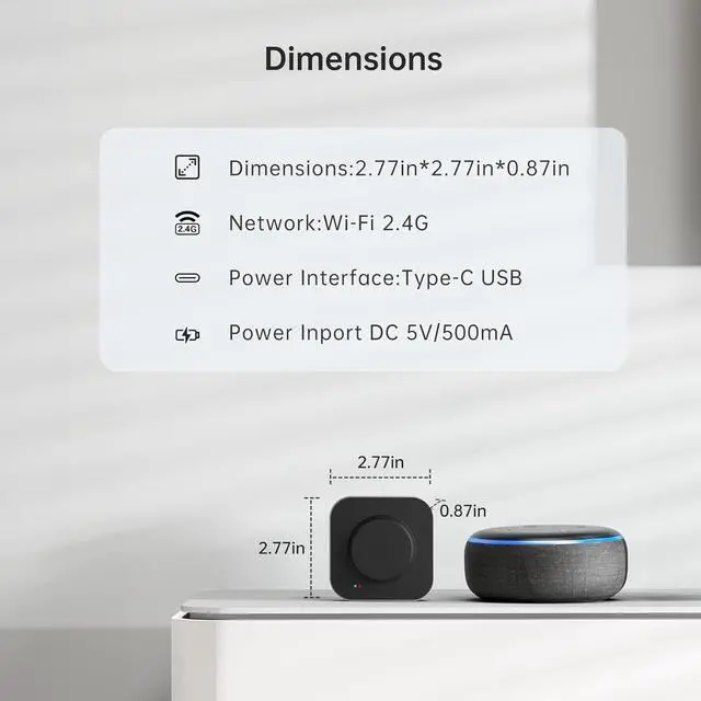 Alt view image 4 of 5 - Smart Lock Wi-Fi Gateway: Wi-Fi Bridge Remotely Control Your Smart Lock Set WiFi Hub Compatible with Tuya Lock Alexa Google Home