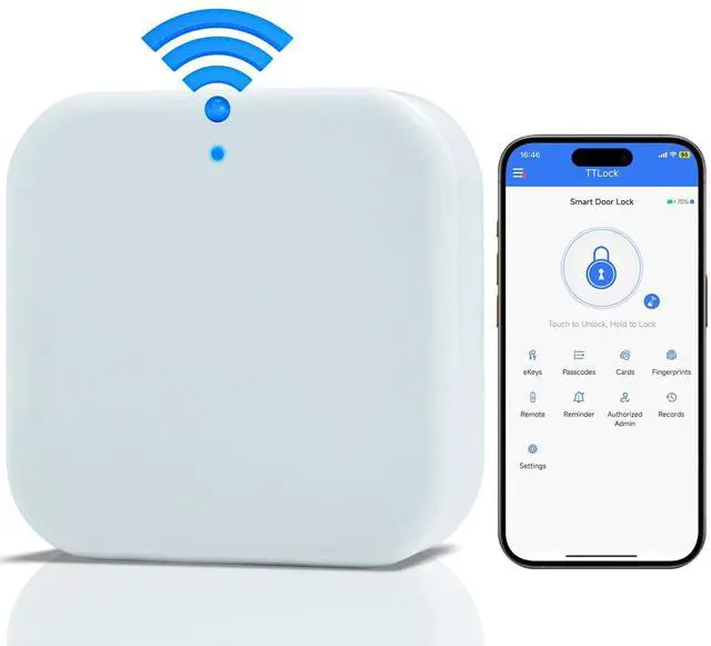 Main image of Smart Lock G2 WiFi Gateway,Keyless Entry Door Lock & TT Lock App Bluetooth Remotely Control, Paired with Smart Door Lock WiFi Gateway Smart Hub Compatible with Alexa Voice Control