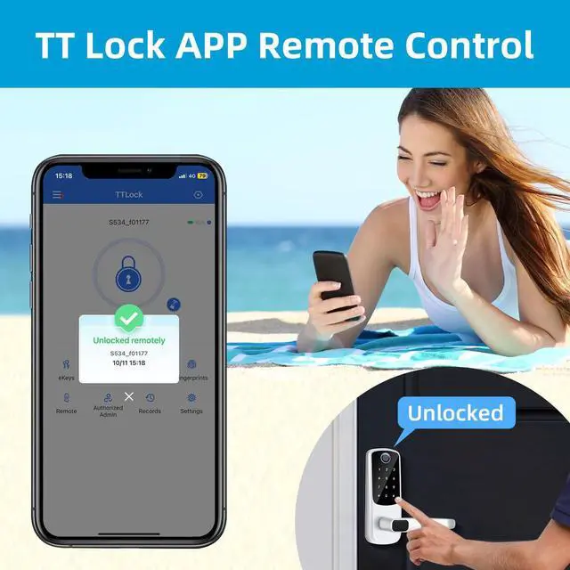 Alt view image 3 of 6 - Smart Lock G2 WiFi Gateway,Keyless Entry Door Lock & TT Lock App Bluetooth Remotely Control, Paired with Smart Door Lock WiFi Gateway Smart Hub Compatible with Alexa Voice Control