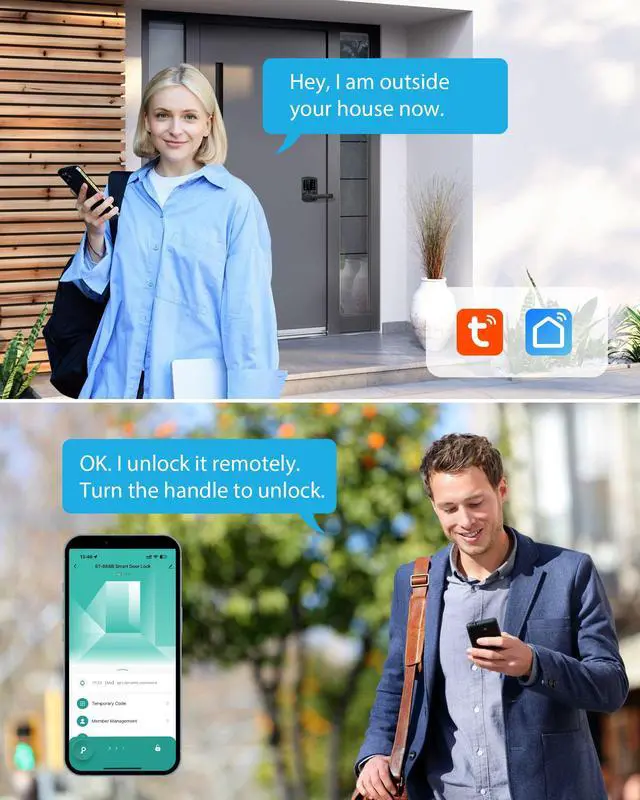 Alt view image 4 of 7 - Bluetooth Gateway for Smart Door Lock, WiFi Gateway for Smart Life, Tuya/SmartLife App to Remotely Control, Voice Control Compatible with Alexa & Google Assistant,Only Support 2.4G WiFi