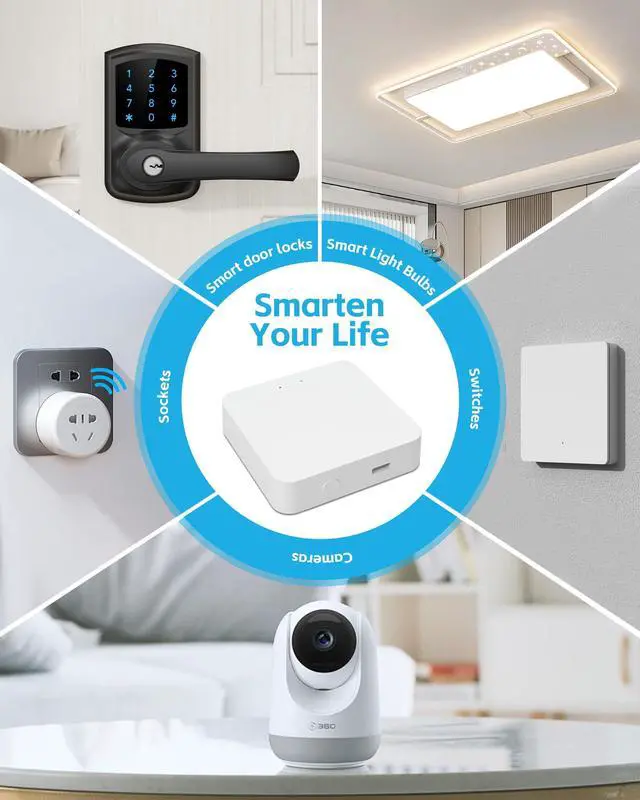 Alt view image 7 of 7 - Bluetooth Gateway for Smart Door Lock, WiFi Gateway for Smart Life, Tuya/SmartLife App to Remotely Control, Voice Control Compatible with Alexa & Google Assistant,Only Support 2.4G WiFi
