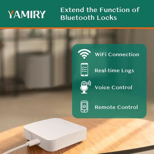 Alt view image 2 of 6 - WiFi Gateway for YR01 YR05 Smart Lock with Handle,Compatible with Nice Digi App, Remotely Control Keyless Entry Door Lock,Compatible with Alexa to Voice Control Smart Door Lock