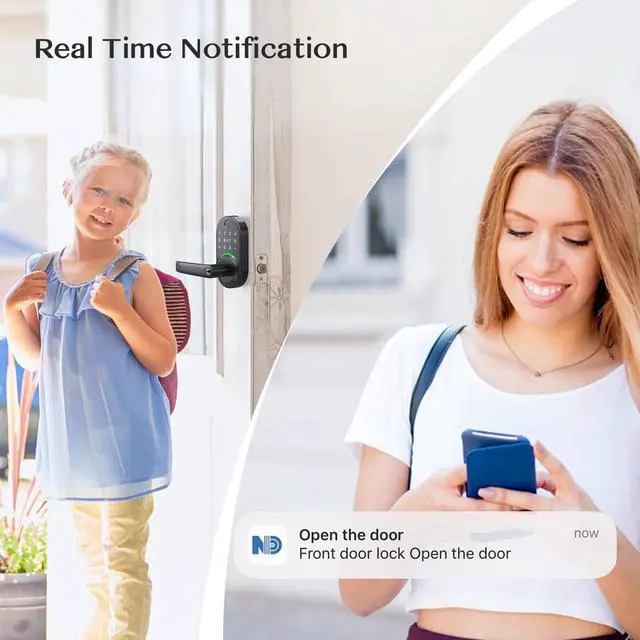 Alt view image 4 of 6 - WiFi Gateway for YR01 YR05 Smart Lock with Handle,Compatible with Nice Digi App, Remotely Control Keyless Entry Door Lock,Compatible with Alexa to Voice Control Smart Door Lock