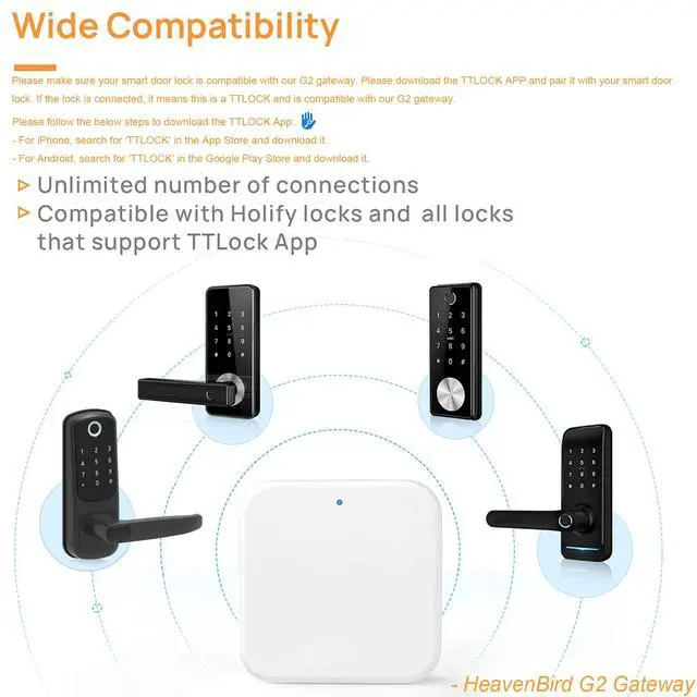 Alt view image 3 of 7 - G2 Gateway for TT/DD Lock App, Gateway for Smart Door Lock with Remote Control, Only Work 2.4G Wi-Fi, Compatible with Alexa Voice Control