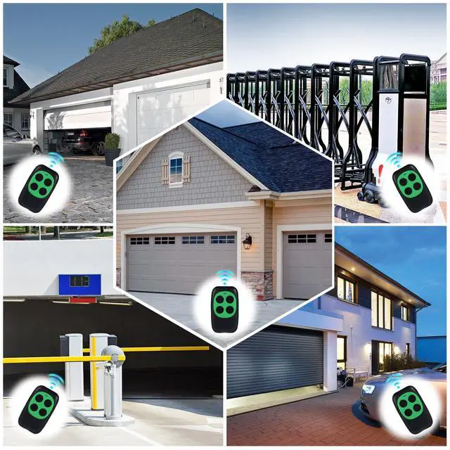 Alt view image 7 of 7 - Garage Door Remote Universal Cloning Homelink Programmable Learning Remote 4-Button Multi Frequency 280MHZ-868MHZ with Clips (Green)