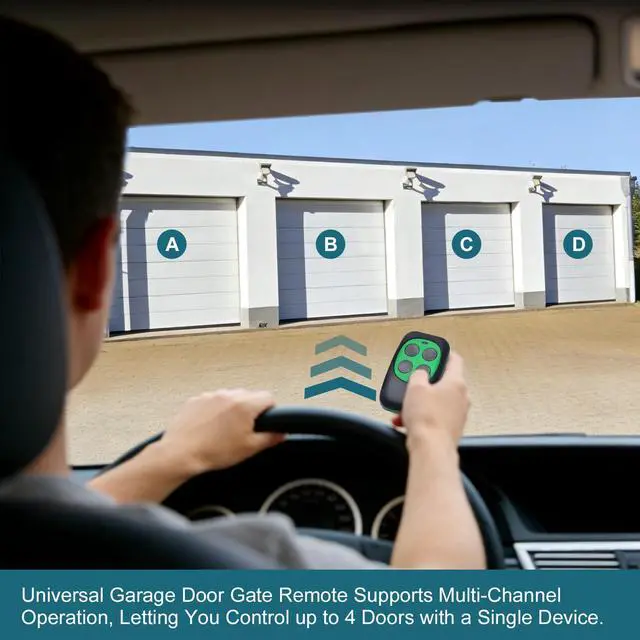 Alt view image 4 of 7 - Garage Door Remote Universal Cloning Homelink Programmable Learning Remote 4-Button Multi Frequency 280MHZ-868MHZ with Clips (Green)