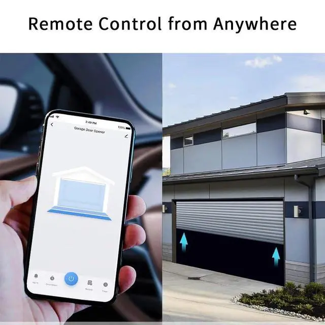 Alt view image 3 of 7 - Smart Garage Door Opener Compatible with Alexa, Google Assistant & Smart Life App Universal WiFi Garage Door Controller Remote Control, Voice Control, Real-Time Notifications (US Plug)
