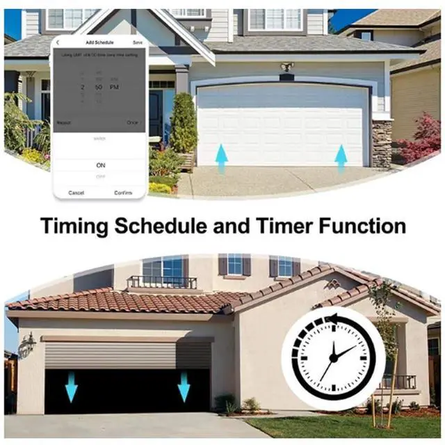 Alt view image 4 of 7 - Smart Garage Door Opener Compatible with Alexa, Google Assistant & Smart Life App Universal WiFi Garage Door Controller Remote Control, Voice Control, Real-Time Notifications (US Plug)
