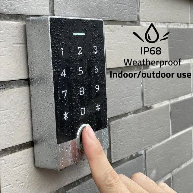 Alt view image 4 of 7 - Wireless WiFi TUYA Access Control System, Fingerprint Password Stand-Alone Door Access Control Keypad with ID Keyfob, WG26/34 EM Card Reader Access Controller, Full Metal Weatherproof, Backlight