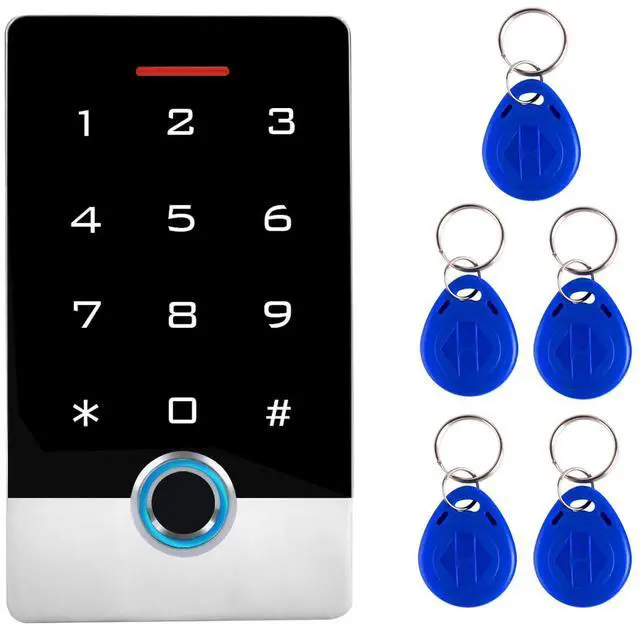 Alt view image 7 of 7 - Wireless WiFi TUYA Access Control System, Fingerprint Password Stand-Alone Door Access Control Keypad with ID Keyfob, WG26/34 EM Card Reader Access Controller, Full Metal Weatherproof, Backlight