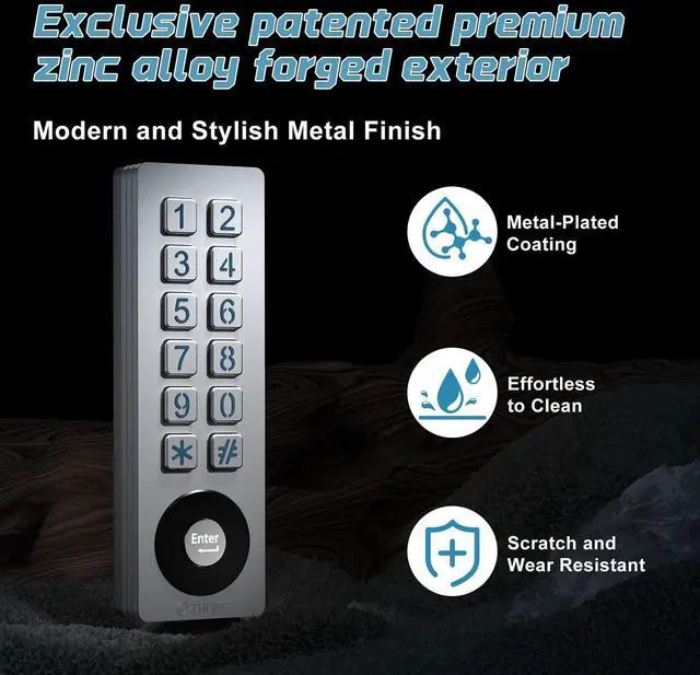 Alt view image 4 of 7 - Universal Garage Door Opener Wireless Keyless Keypad for LiftMaster Chamberlain Genie Craftsman Linear Wayne Dalton Openers Produced, Metal Case Keyless Garage Door Access System (Rectangular)