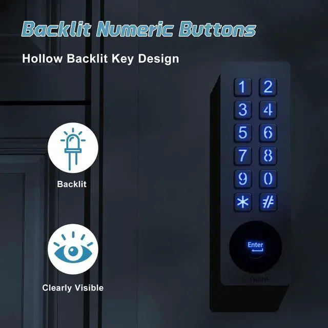 Alt view image 5 of 7 - Universal Garage Door Opener Wireless Keyless Keypad for LiftMaster Chamberlain Genie Craftsman Linear Wayne Dalton Openers Produced, Metal Case Keyless Garage Door Access System (Rectangular)