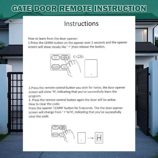 Alt view image 7 of 7 - 4 PCS M12 Gate Remote Control Transmitter 433.92 MHz Garage Door Remote for Automatic Swing Sliding Gate Opener Compatible with Lockmaster Topens (Alkaline 27A Dry Battery)