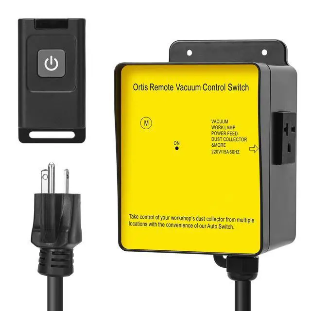 Main image of Dust Collector Remote Switch, 220V Wireless Remote Switch for Dust Collector, 328FT Wireless Range (Battery Included), Heavy Duty Design, Save Your Time and Energy, Enhance Your Work Safety