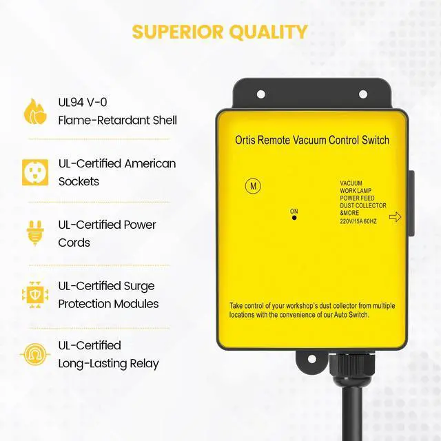 Alt view image 5 of 7 - Dust Collector Remote Switch, 220V Wireless Remote Switch for Dust Collector, 328FT Wireless Range (Battery Included), Heavy Duty Design, Save Your Time and Energy, Enhance Your Work Safety