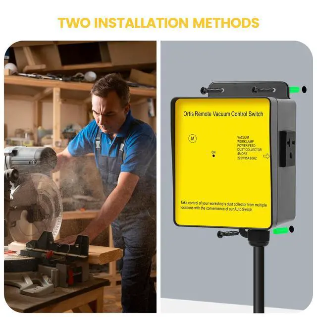 Alt view image 6 of 7 - Dust Collector Remote Switch, 220V Wireless Remote Switch for Dust Collector, 328FT Wireless Range (Battery Included), Heavy Duty Design, Save Your Time and Energy, Enhance Your Work Safety