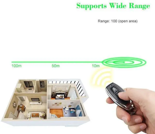 Alt view image 5 of 5 - 433MHz 2-Button Remote 3-Pack - EV1527 Fixed Code, Momentary/Latching/Toggle, for QIACHIP Receivers, Non-Clonable