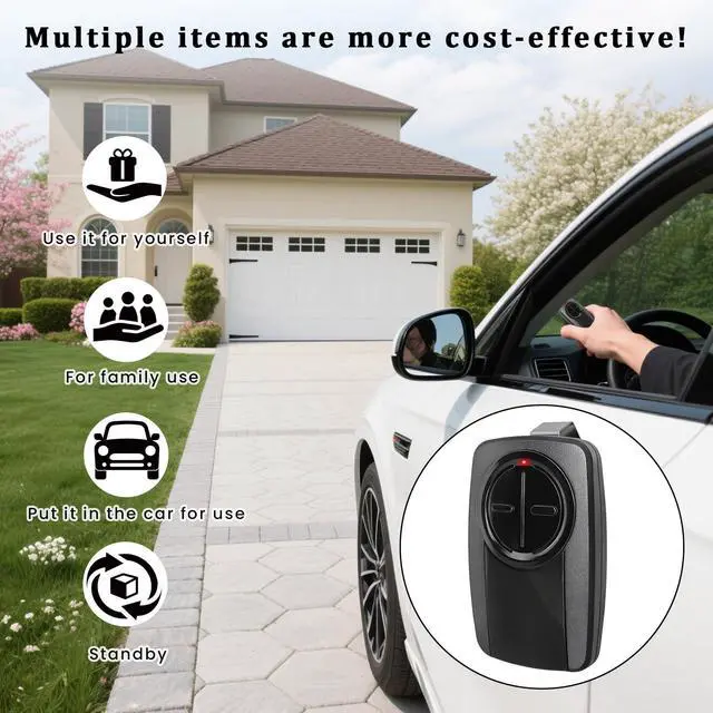 Alt view image 3 of 7 - 380UT 375UT Universal Garage Door Opener Remote Compatible with Chamberlain Liftmaster Linear Genie Wayne Garage Door Opener Remote 2-Button Black-2pcs