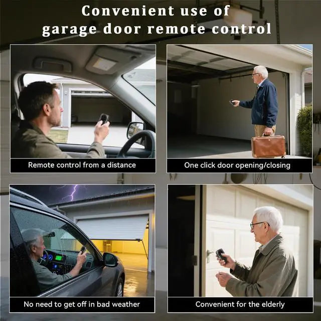 Alt view image 5 of 7 - 380UT 375UT Universal Garage Door Opener Remote Compatible with Chamberlain Liftmaster Linear Genie Wayne Garage Door Opener Remote 2-Button Black-2pcs