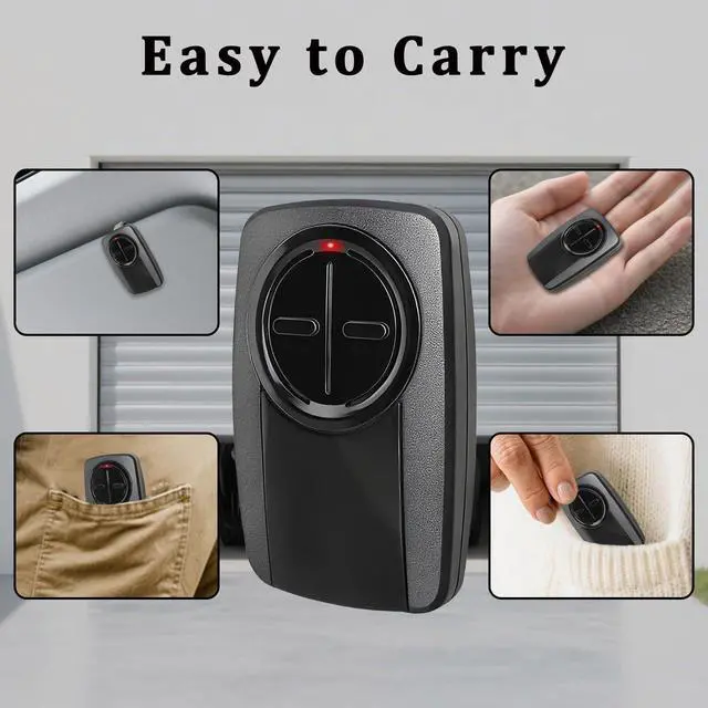 Alt view image 6 of 7 - 380UT 375UT Universal Garage Door Opener Remote Compatible with Chamberlain Liftmaster Linear Genie Wayne Garage Door Opener Remote 2-Button Black-2pcs