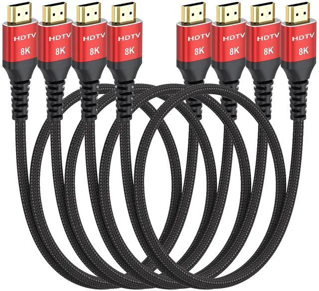 Main image of 8K HDMI Cables 3FT 4-Pack, High Speed 48Gbps HDMI 2.1 Cord for Neat, Support HDR10+, SBTM, QMS, CEC, HDCP 2.3 for TV, Monitor, Computer, Laptop, HDMI Switch, HDMI Splitter, HUB, KVM, Projector