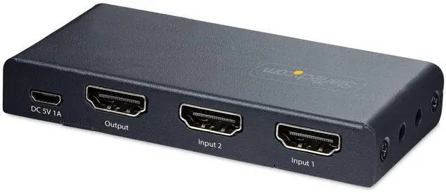 Alt view image 2 of 6 - 2-Port 8K HDMI Switch, HDMI 2.1 Switcher 4K 120Hz/8K 60Hz UHD, HDR10+, HDMI Switch 2 in 1 Out, Auto/Manual Source Switching, Power Adapter and Remote Included (2PORT-HDMI-SWITCH-8K)