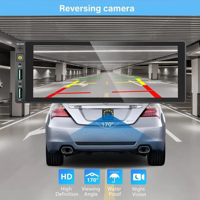 Alt view image 5 of 7 - 6.9" Single Din Car Stereo with Apple CarPlay & Android Auto, Single Din Touchscreen Radio, Car Stereo with Bluetooth, Backup Camera, GPS Navigation, Mirror Link, FM/AM, EQ, USB, SWC, MIC