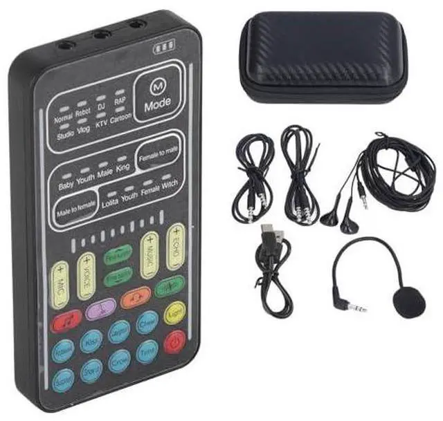 Main image of Voice Changer Set, I9 Multifunction Portable Recording Mini Sound Card, 8 Different Sounds, High Device Compatibility, for Game Music Recording, Phone Computer Sound Changer(English Version)