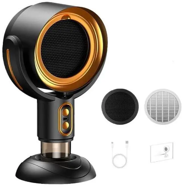 Main image of PuffHide Purifier for Smoking Indoors, Portable Exhaust Fan, Rechargeable Adjustable Angle Range Hood, for Smoking Indoors for Kitchens, Indoor BBQ, (Gold)