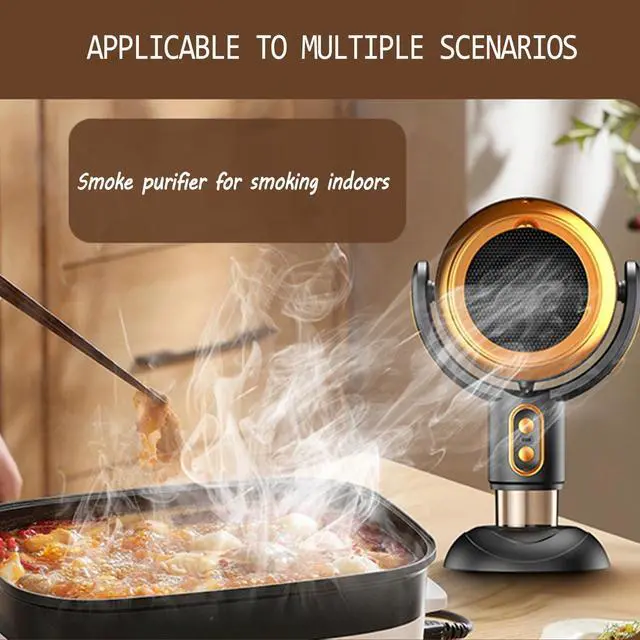 Alt view image 7 of 7 - PuffHide Purifier for Smoking Indoors, Portable Exhaust Fan, Rechargeable Adjustable Angle Range Hood, for Smoking Indoors for Kitchens, Indoor BBQ, (Gold)