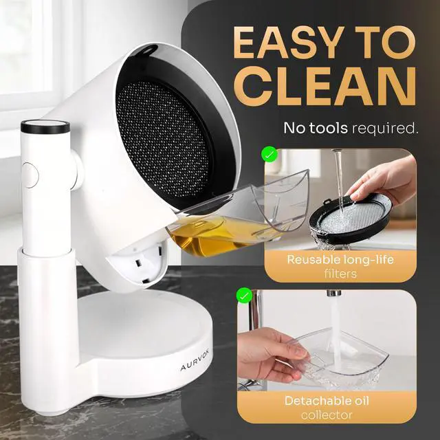 Alt view image 6 of 7 - Portable Range Hood Ductless Kitchen Exhaust Fan, 3-Speed Desktop Exhaust Fan with Adjustable Height, Low-Noise Smoke Control for Apartments, Indoor BBQ, RV & Dorm