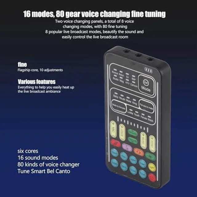 Alt view image 2 of 7 - Portable Voice Changer, I9 Voice Changer Set - Multifunction Portable Mini Sound Card Sound Board for PS4, PS5, One, PC, Phone, Laptops with Adjustable Voice Functions