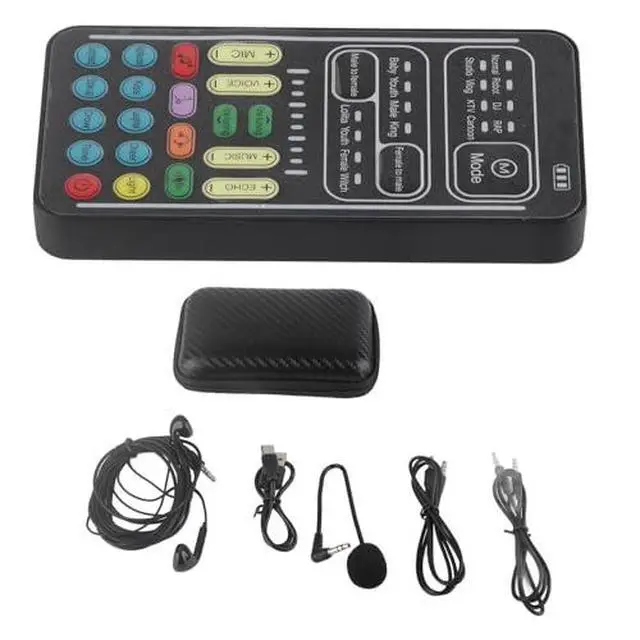 Alt view image 6 of 7 - Portable Voice Changer, I9 Voice Changer Set - Multifunction Portable Mini Sound Card Sound Board for PS4, PS5, One, PC, Phone, Laptops with Adjustable Voice Functions