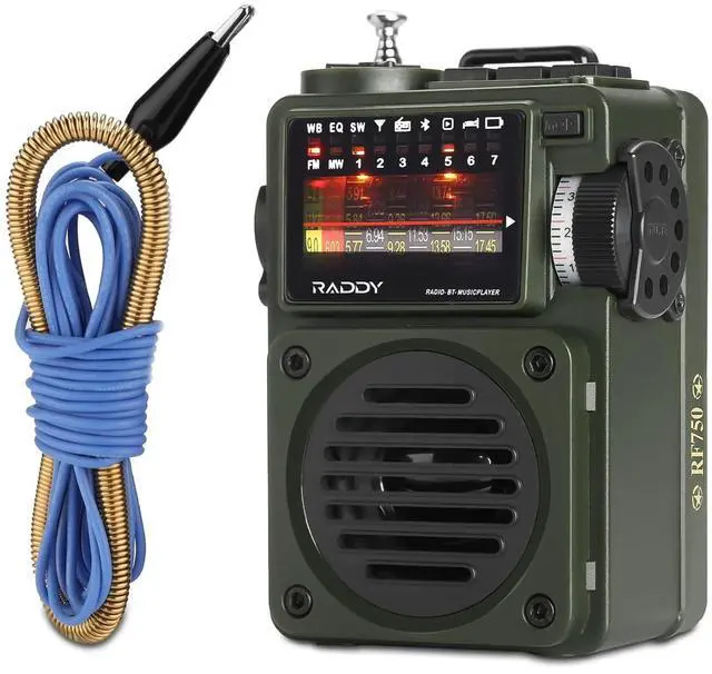 Main image of RF750 Portable Shortwave Radio AM/FM/SW/WB Receiver with NOAA Alerts - Pocket Retro Mini Radio Rechargeable, w/ 9.85 Ft Wire Antenna