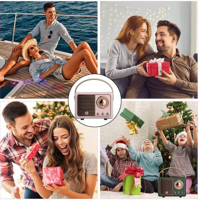 Alt view image 6 of 7 - Retro Bluetooth Speaker, Vintage Decor, Small Wireless Bluetooth Speaker, Cute Old Fashion Style for Kitchen Desk Bedroom Office Outdoor,Birthday Gifts Ideas for Women Teenage