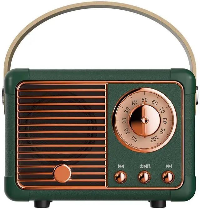 Main image of Retro Bluetooth Speaker, Wireless Mini Portable Speakers Support USB/TF Card/AUX, Vintage Radio Bluetooth Speaker for Kitchen Desk Bedroom Office Outdoor, Retro Gifts for Women Men, Green